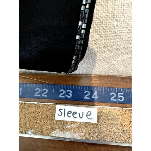 Talbots Petites Woman's Black Rhinestone Cropped Blazer Size 8 Event Holiday - Picture 8 of 16